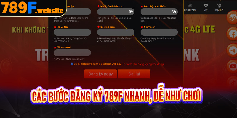 Các bước đăng ký 789f nhanh, dễ như chơi